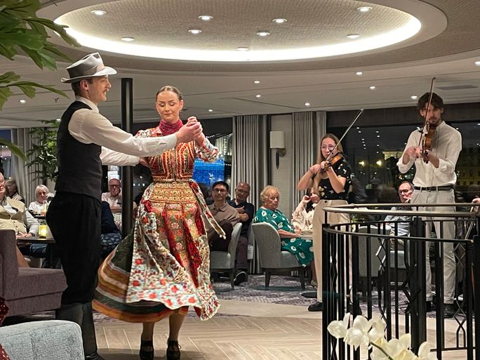 Local and regional entertainment, such as a traditional Hungarian dance performance