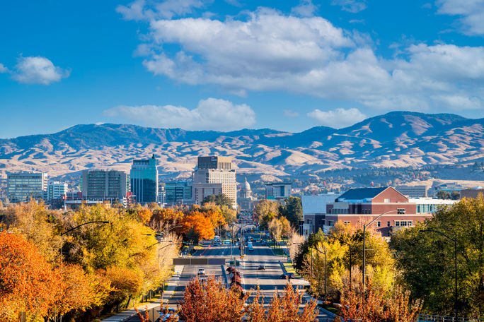 The city skyline of Boise, Idaho