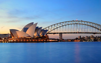 Panorama of Sydney Harbour.
