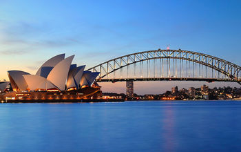 Panorama of Sydney Harbour. 