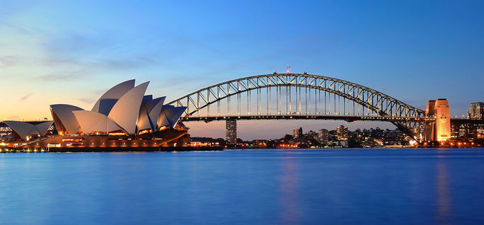 Panorama of Sydney Harbour.