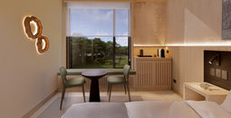 A rendering of a room at the Cormorant at 55 South