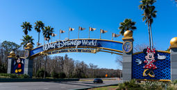 A Walt Disney World entrance arch gate in Orlando, Florida.