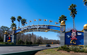 A Walt Disney World entrance arch gate in Orlando, Florida.