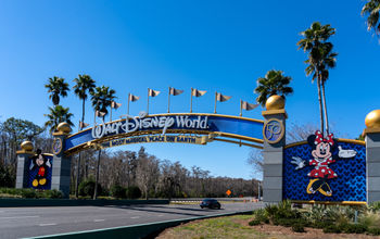 A Walt Disney World entrance arch gate in Orlando, Florida.