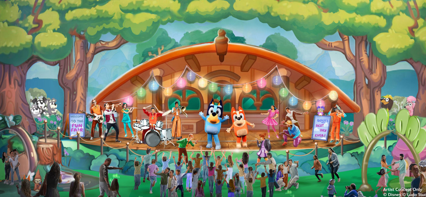 Image: Artist concept of Disneyland's upcoming "Bluey's Best Day Ever!" experience. (Photo Credit: Disneyland Resort)