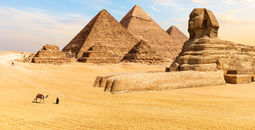 The Pyramids of Giza and the Great Sphinx, Egypt.