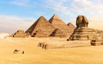 The Pyramids of Giza and the Great Sphinx, Egypt.