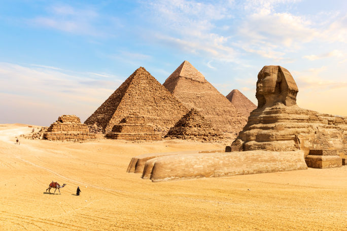 The Pyramids of Giza and the Great Sphinx, Egypt. The Pyramids of Giza and the Great Sphinx, Egypt.