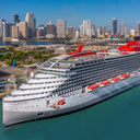 Virgin Voyages' first ship, Scarlet Lady, in Miami.