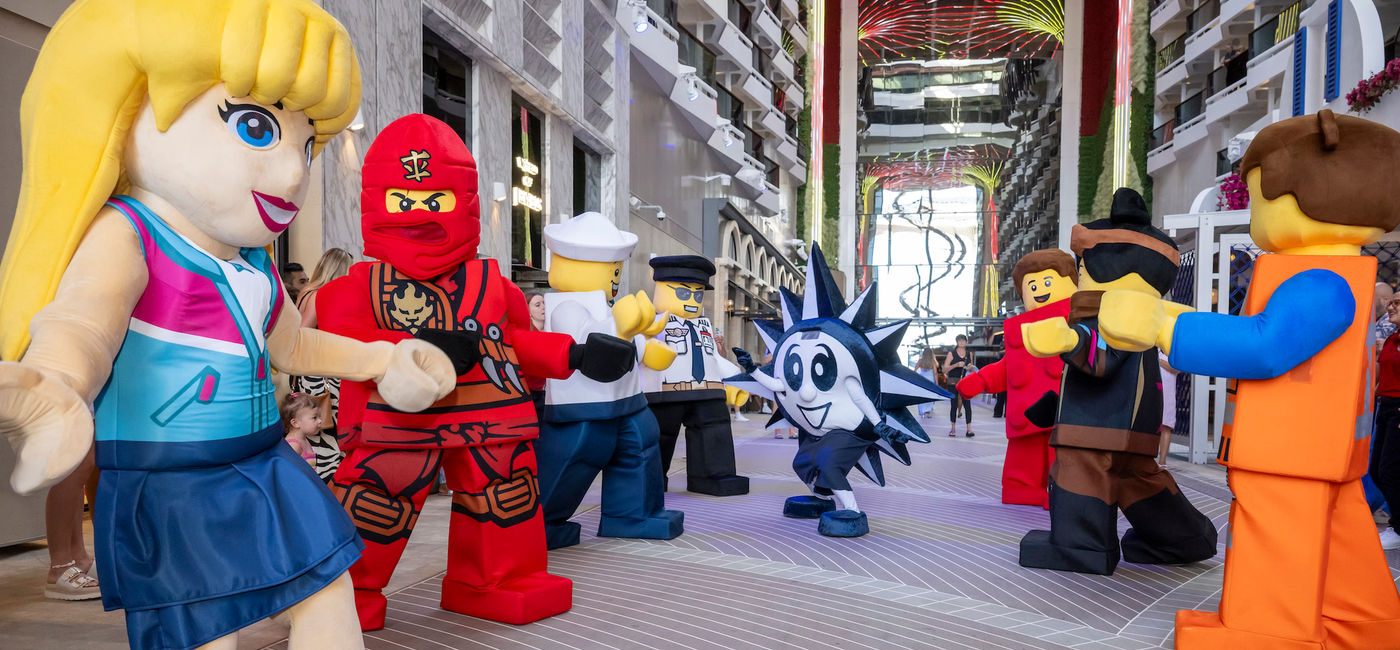 Image: A LEGO Family Parade onboard MSC World America (Photo Credit: Anthony Devlin/Getty Images for MSC Cruises)