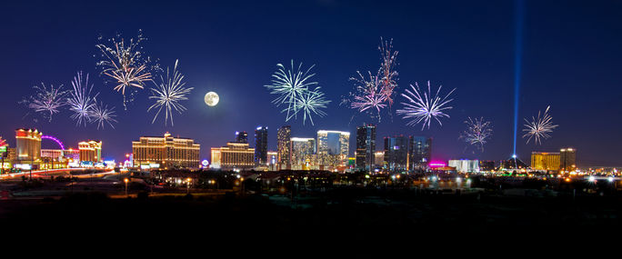 Fireworks over the Las Vegas Strip
