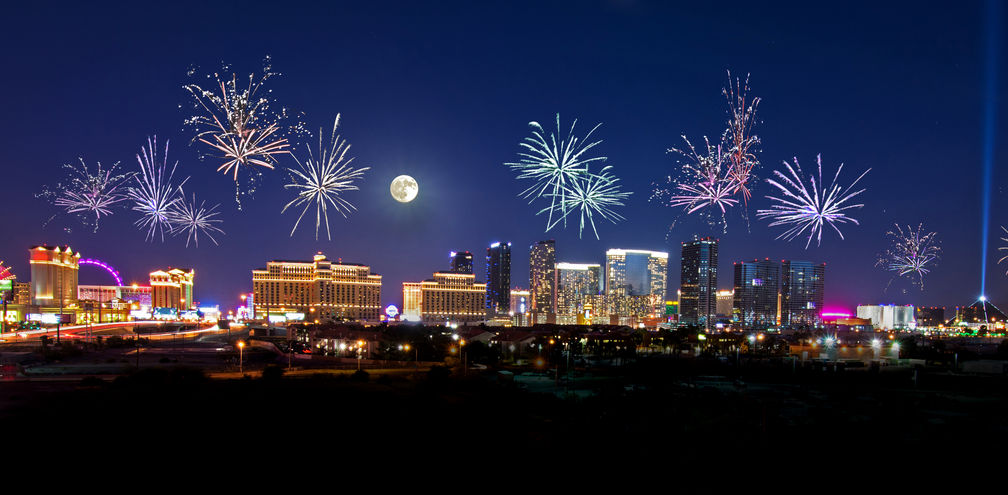 Fireworks over the Las Vegas Strip