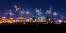 Fireworks over the Las Vegas Strip