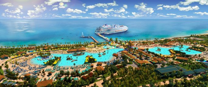 A rendering of Celebration Key Carnival Cruise Line, cruise, Celebration Key, Grand Bahama