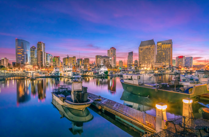 Downtown San Diego, California. Downtown San Diego, California.