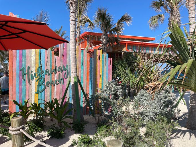 The entrance to Hideaway Beach at Perfect Day at CocoCay