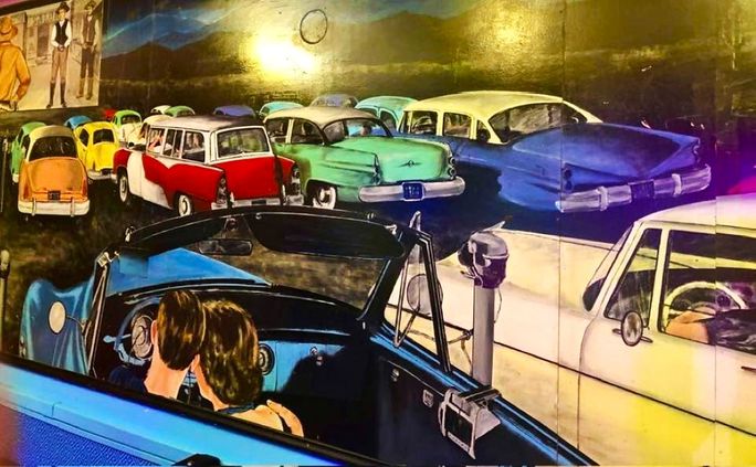 Interior mural in Ellen's Stardust Diner, NYC Interior mural in Ellen's Stardust Diner, NYC