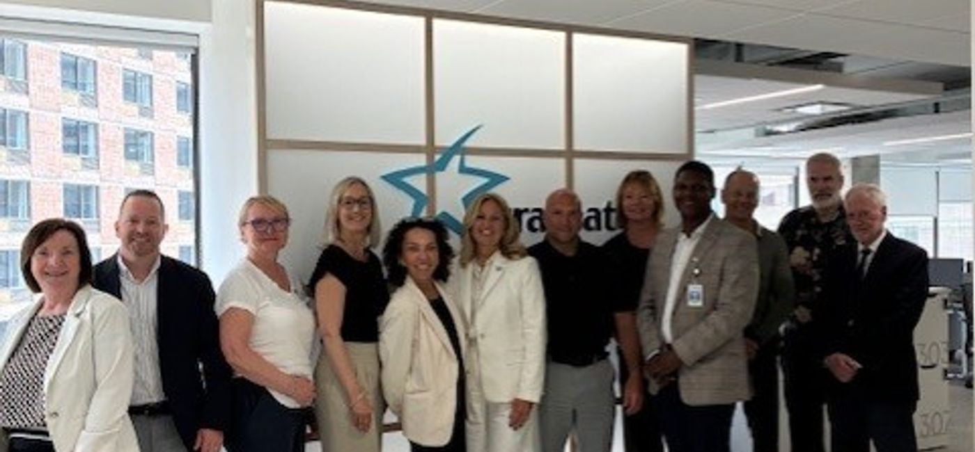 Image: The ACTA board meeting at Transat.  From left to right: Lyne Côté, Michael Johnson, Monica Johnstone CTC, Julie Sareault and Renée Boisvert from Transat, Suzanne Acton-Gervais, Marco Pozzobon, Melanie Carter CTM, Kamal Dames, Gary Gaudry, Mark Greenwood, Peter Keyter. Not pictured: Brian Robertson, Rocky Racco, Zeina Gedeon, Heather Calvert & Serge Malaison (Photo Credit: ACTA/supplied)