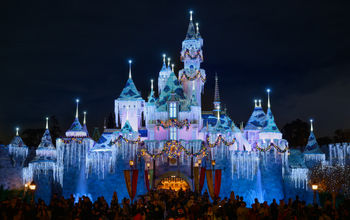 Sleeping Beauty's Winter Castle at Disneyland Resort, Anaheim, California.