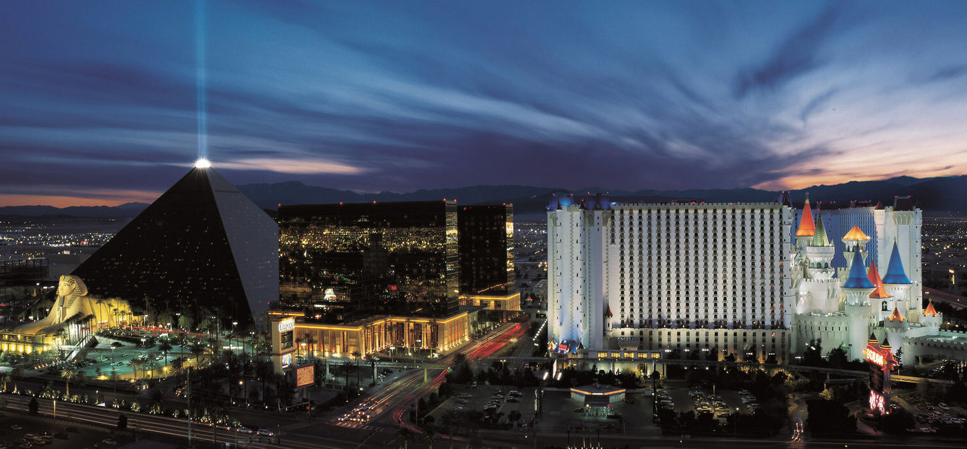 Image: Luxor and Excalibur on the Las Vegas Strip. (Photo Credit: MGM Resorts International)