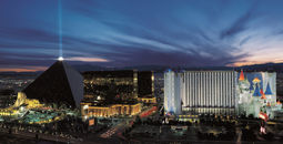 Luxor and Excalibur on the Las Vegas Strip