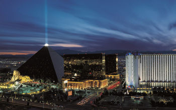 Luxor and Excalibur on the Las Vegas Strip