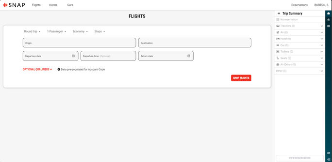 Internova's new SNAP booking tool interface. Internova's new SNAP booking tool interface.