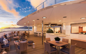 Outdoor lounge aboard Aqua Lares