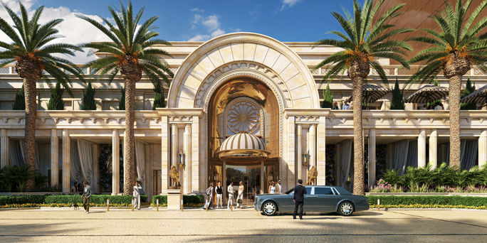 Wynn Al Marjan Island entrance. Wynn Al Marjan Island entrance.