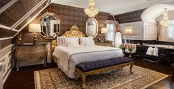 Guest room at Hotel Colline de France, Gramado, Brazil. 