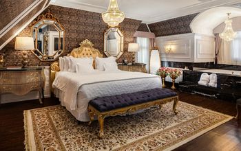 Guest room at Hotel Colline de France, Gramado, Brazil. 