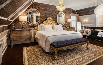 Guest room at Hotel Colline de France, Gramado, Brazil. 