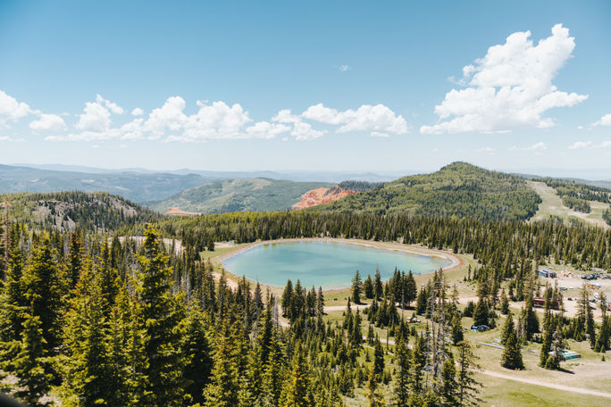 A lake and forested landscape in Brian Head, Utah. A lake and forested landscape in Brian Head, Utah.