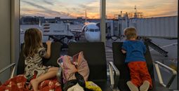 Airport, kids, travel, plane, children,