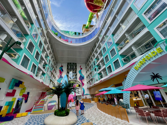 Surfside neighbourhood on Icon of the Seas. Surfside neighbourhood on Icon of the Seas.