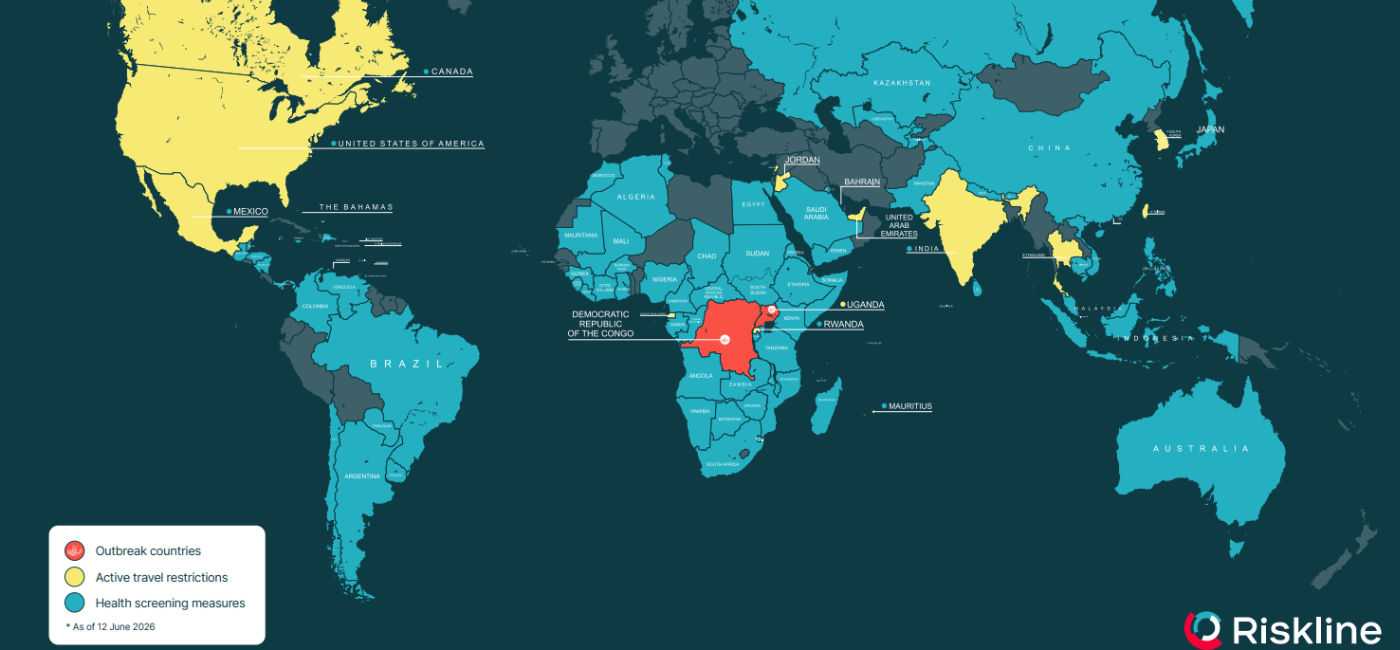 Image: Riskline's Ebola Outbreak Map. (Photo Credit: Riskline)