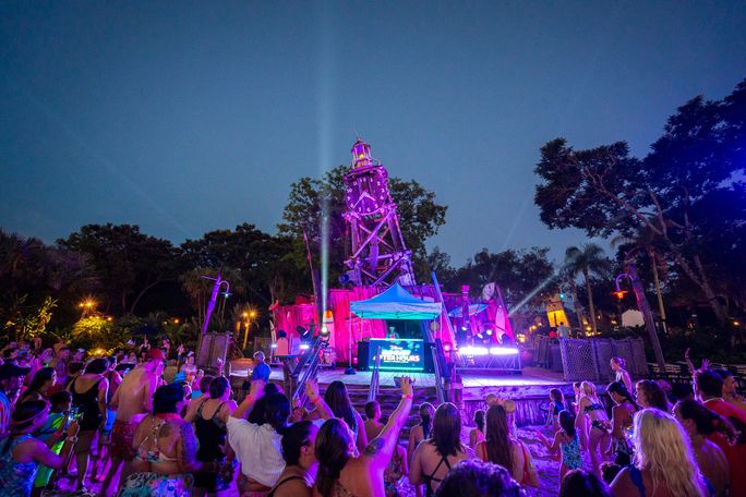 Typhoon Lagoon comes alight during the Disney H20 Glow After Hours event. Typhoon Lagoon comes alight during the Disney H20 Glow After Hours event.