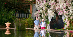A couple walks through the Vallarta Botanical Gardens.