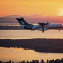 Heart Aerospace’s X1 demonstrator aircraft flies toward the rising sun above upstate New York’s Champlain Valley during its first flight