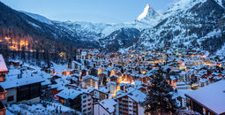 Zermatt, Switzerland, with Matterhorn mountain in the background.