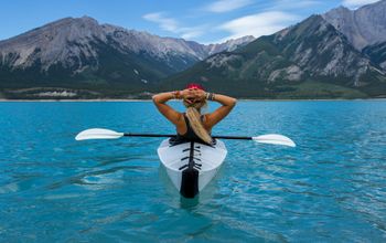 Kayaker quietly contemplating