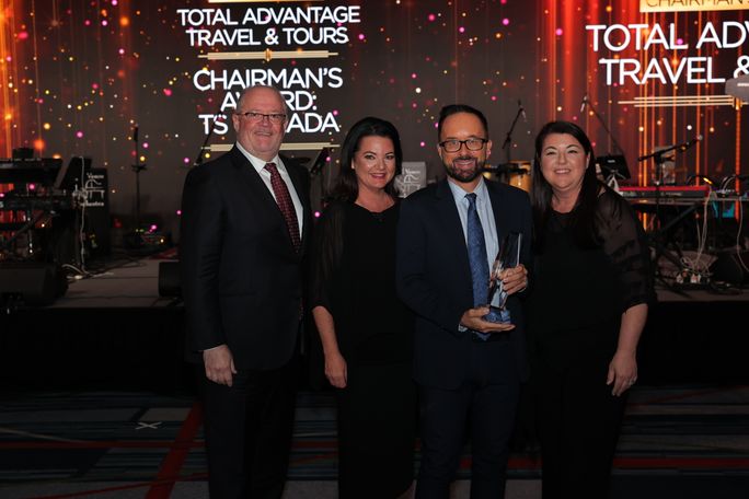 Total Advantage Travel & Tours received the Chairman’s Award – Agency, Travelsavers Canada’s highest honour, for being the top-producing agency of the year. Total Advantage Travel & Tours received the Chairman’s Award – Agency, Travelsavers Canada’s highest honour, for being the top-producing agency of the year.