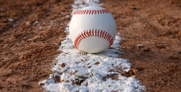 Baseball on a field.