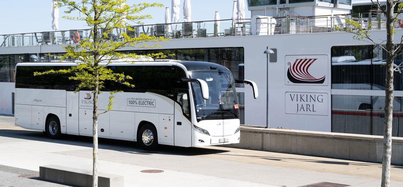 Image: Viking's new fully electric motor coach in Vienna (Photo Credit: Viking)