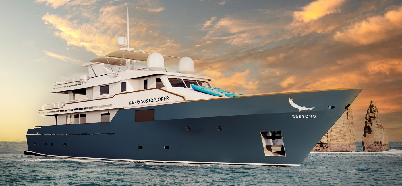 Image: A rendering of the Galapagos Explorer yacht (Photo Credit: andBeyond)