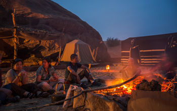 Wadi Rum Bedouin Desert Campfire in Jordan