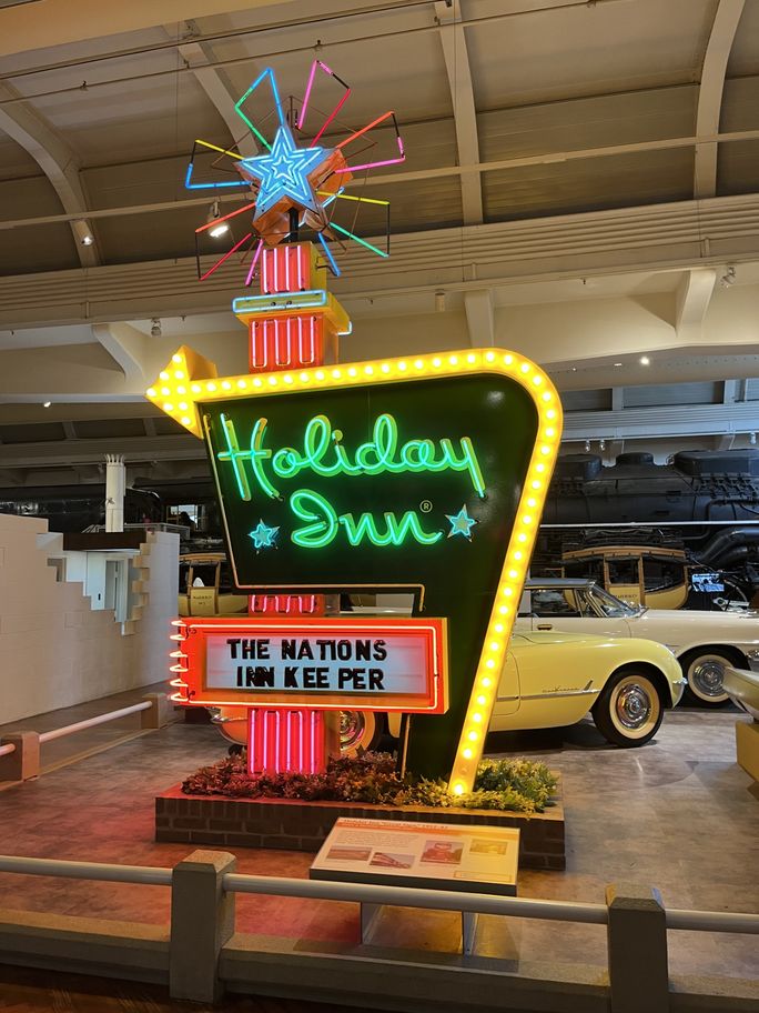 The Henry Ford Museum of American Innovation near Detroit featured an old Holiday Inn sign in an exhibit on how auto traffic changes the American lifestyle. The Henry Ford Museum of American Innovation near Detroit featured an old Holiday Inn sign in an exhibit on how auto traffic changes the American lifestyle.