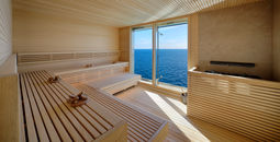 Onboard MSC Poesia, guests can relax in a warm, tranquil space with ocean views