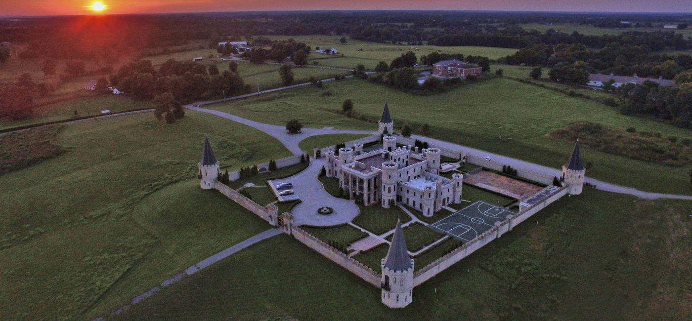 Image: Sunset over The Kentucky Castle. (photo via VisitLEX) (Photo Credit: (photo via VisitLEX))